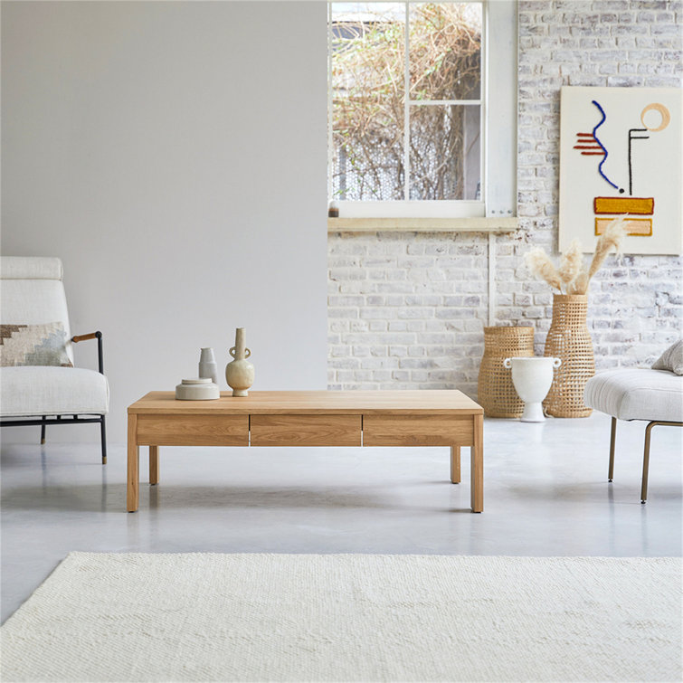 Union Rustic Solid Oak Coffee Table Wayfair.co.uk